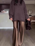 Pullover Top & Satin Pant Sets