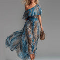 Chic Leopard Print Long Dress