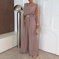 O-neck Sleeveless Long Jumpsuit
