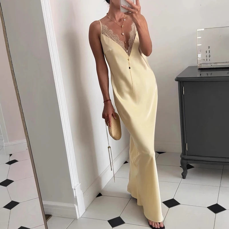 Lace-up Long Dress