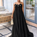 Pleated Solid Long Dress Size 10
