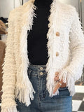 Elegant Solid Color Cardigan Coat