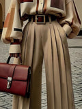 Elegant High Waist Loose Wide Leg Pants