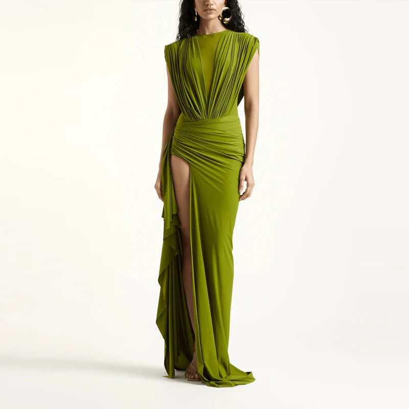 High Slit Evening Party Dress