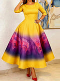 Summer Pattern Print A-Line Dress