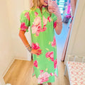 O-neck Summer Button Party Dress