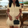 Solid Knitted Summer Outfit Set Size 10
