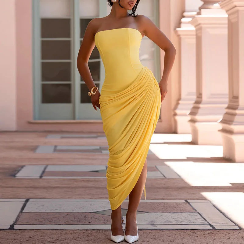 Strapless Asymmetry Gowns