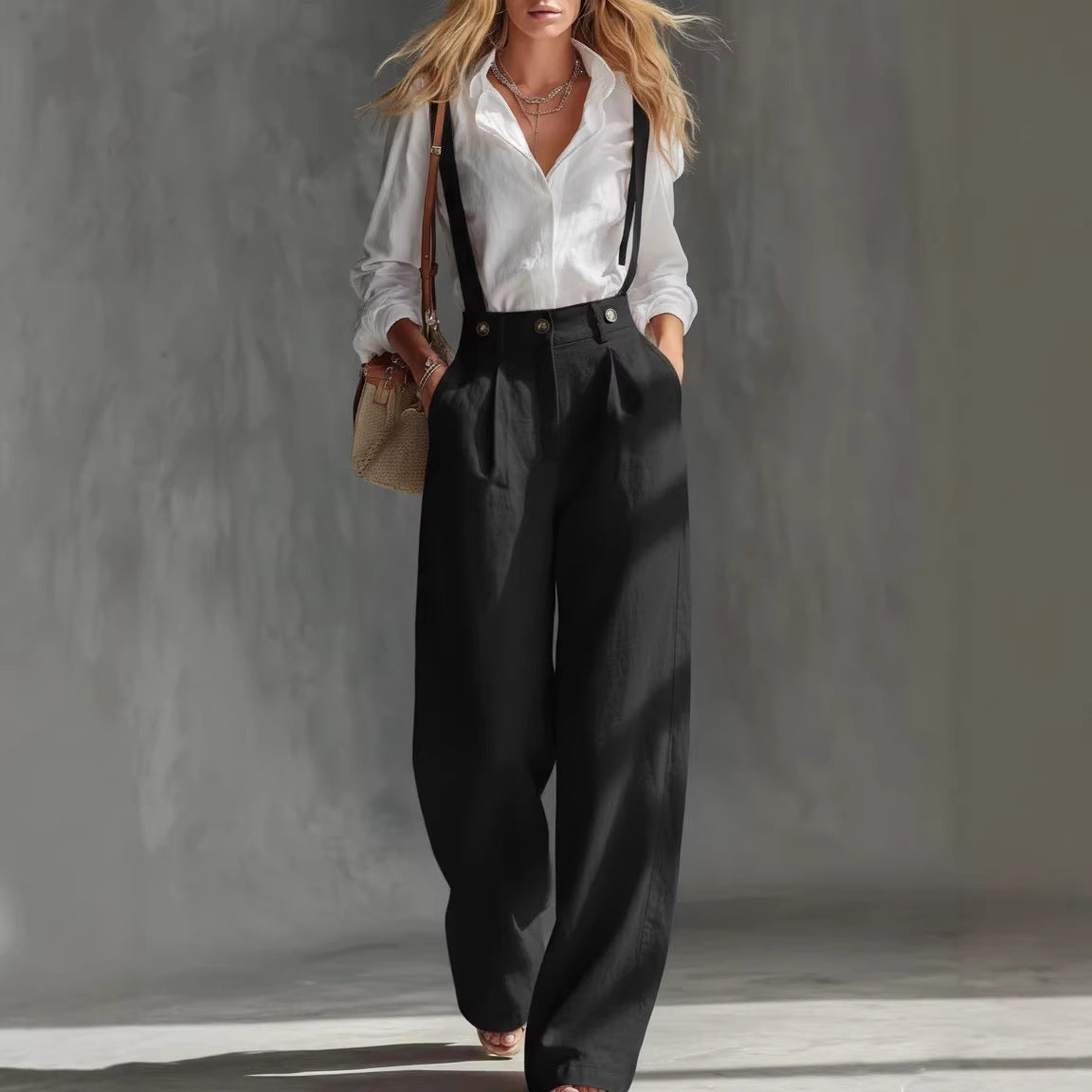 Casual And Versatile Wide-Leg Women's Jumpsuit