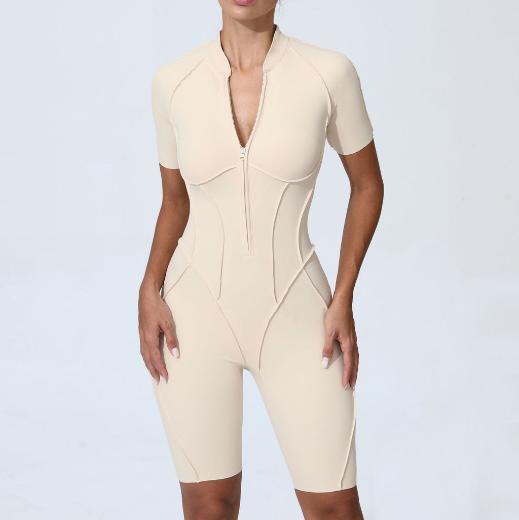 Seamless Fitness Bodycon Jumpsuit With No Padding
