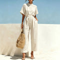 Women's Loose-Fit Casual Chic Solid-Color Set