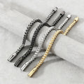 Fashion Double Sided Polished Thickened Cable Chain Titanium Steel Bracelet, Spring Clasp Minimalist Hip Hop Men Bracelet