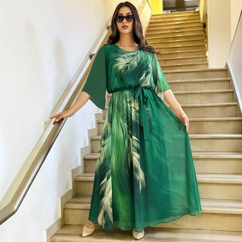 European And American Printing Dress Women