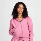 Champion Women Cropped Fleece Zip-Up SweatshirtOpens in a new window or tab