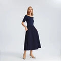Women Raglan Short Sleeve Twofer Midi A-Line Dress - A New DayOpens in a new window or tab