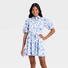 Women Puff Sleeve Mini Shirtdress - A New DayOpens in a new window or tab