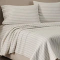 Jeremiah Brent Home King Cotton Sateen Sheet Set Chalk Raisin StripedOpens in a new window or tab