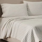 Jeremiah Brent Home King Cotton Sateen Sheet Set Chalk Raisin StripedOpens in a new window or tab