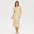 Women Ruffle Hem Midi Slip Dress - A New Day Yellow FloralOpens in a new window or tab