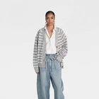 KBB by KAHLANA Women 'The Grandpa Cardi Sweater' - Gray Striped SOpens in a new window or tab