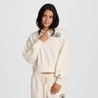Champion Women Long Sleeve Fleece 1/4 Snap Cropped PulloverOpens in a new window or tab