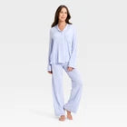 Women Cloud Knit Long Sleeve Notch Collar Top and Pants Pajama SetOpens in a new window or tab