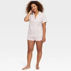 Store Exclusive Women Geo Hearts Short Sleeves and Shorts PajamaOpens in a new window or tab
