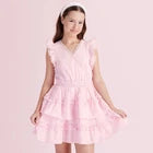 Girls' Beck Alouette Rose Embroidery Tiered Ruffle Dress - LoveShackFancyOpens in a new window or tab