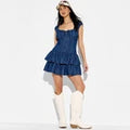 Women Cap Sleeve Mini A-Line Dress - Wild Fable Blue MOpens in a new window or tab