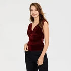 Women Ruched Velvet Tank Top - A New DayOpens in a new window or tab