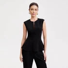 Women Front-Zipper Vest Top - A New Day Black MOpens in a new window or tab