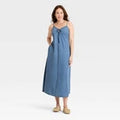 Women Chambray Maxi Sundress - Universal Thread Blue MOpens in a new window or tab