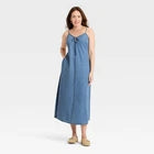 Women Chambray Maxi Sundress - Universal Thread Blue MOpens in a new window or tab