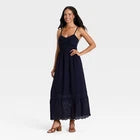 Women Cami Midi Sundress - Universal Thread Navy Blue LOpens in a new window or tab