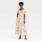 Women Western Puff Short Sleeve Smocked Midi A-Line Dress - Universal ThreadOpens in a new window or tab