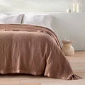 King Textured Waffle Coverlet Brown - CasalunaOpens in a new window or tab