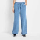 Women Mid-Rise Wide Leg Denim Drawstring Pull-On Pants - FutureOpens in a new window or tab
