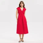 Women Twist-Front Midi Dress - A New Day Red MOpens in a new window or tab