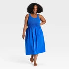 Women Openwork Mix Media Midi Sweater Dress - Ava & Viv BlueOpens in a new window or tab