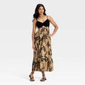Women Beaded Strap Printed Maxi Dress - A New Day Black LOpens in a new window or tab