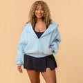 Blogilates Women Mommy & Me Marshmallow Full Zip Hooded Sweatshirt - BlueOpens in a new window or tab