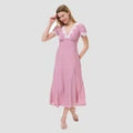 Women Cap Sleeve Lace Trim Midi Dress - A New DayOpens in a new window or tab