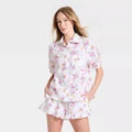 Women Mommy & Me Ruffle Short Sleeve Notch Collar Shirt and ShortsOpens in a new window or tab