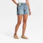 Women Mid-Rise Patchwork Barrel Shorts - Universal Thread Medium Wash 12Opens in a new window or tab