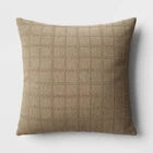 Oversized Woven Washed Windowpane Square Throw PillowOpens in a new window or tab