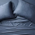 Queen 400 Thread Count Rayon from Bamboo Sheet Set Dark Mineral BlueOpens in a new window or tab