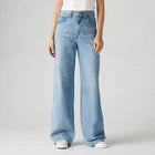 Levi Women High-Rise Cinch Baggy Jeans - Invested Indigo 30:Opens in a new window or tab