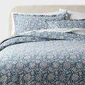 Full/Queen Casual Textured Cotton Printed Duvet Cover and Sham Set Blue -Opens in a new window or tab