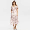 Women Flutter Short Sleeve Midi Dress - A New Day Light PinkOpens in a new window or tab