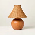 Wood Base with Rattan Shade Accent Table Lamp - Hearth & HandOpens in a new window or tab